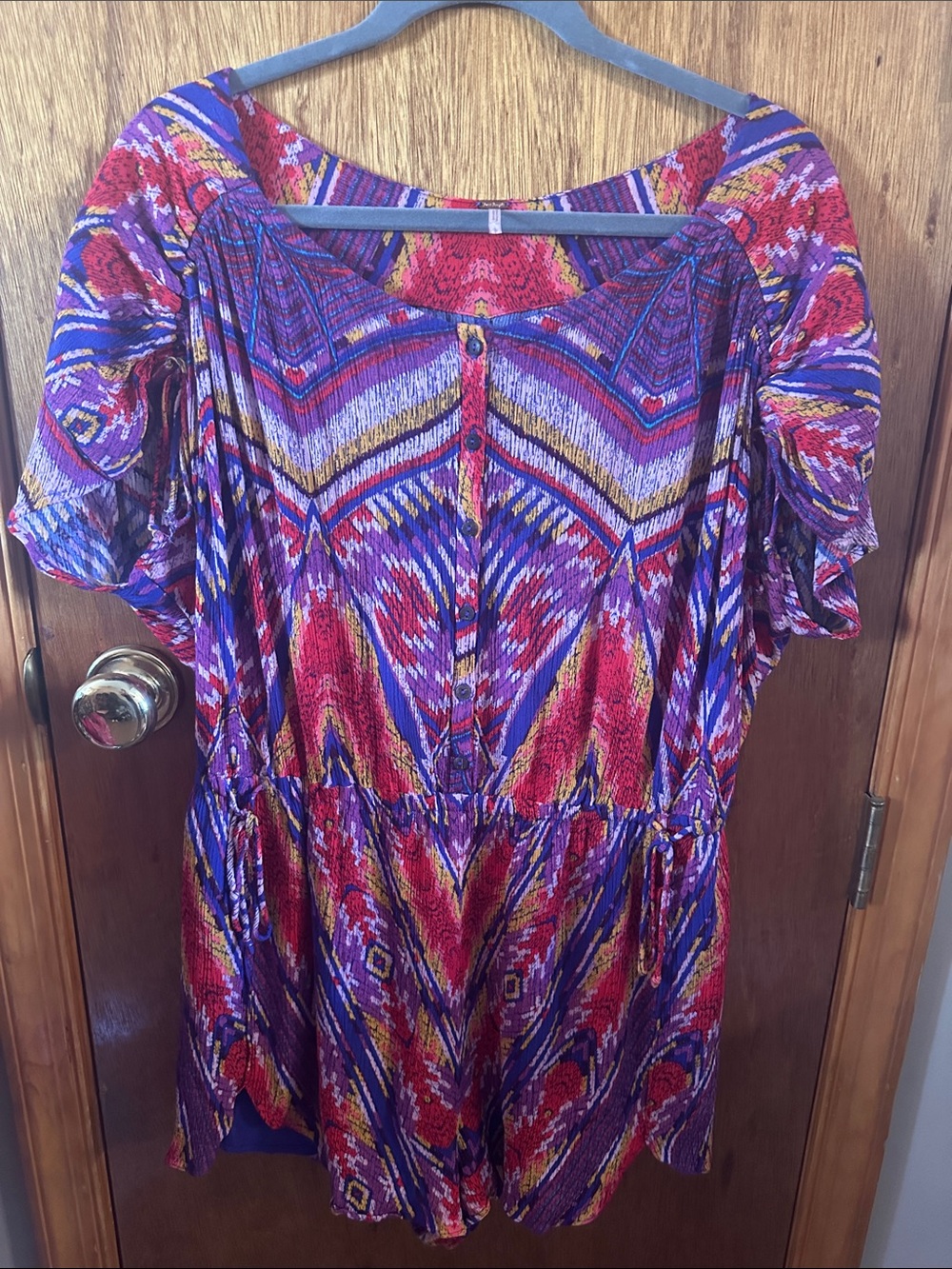 Free People Purple & Red Multicolor Midi Dress